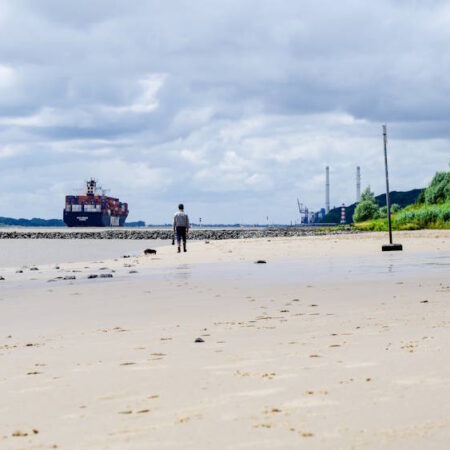 Spaziergang am Elbstrand in Hamburg